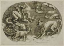 Lion, Dragon and Fox, 1520/30. Creator: Jean de Gourmont.
