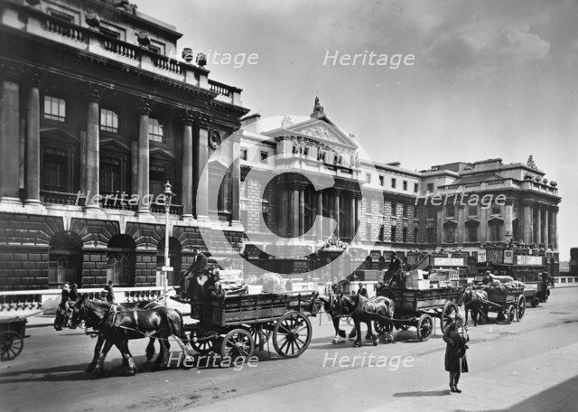 The west front of Somerset House, Lancaster Place, London. Artist: Unknown