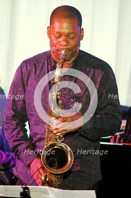 Ravi Coltrane and Andy Milne, Ravi Coltrane Quintet, Watermill Jazz Club, Dorking, Surrey, May 2018. Creator: Brian O'Connor.