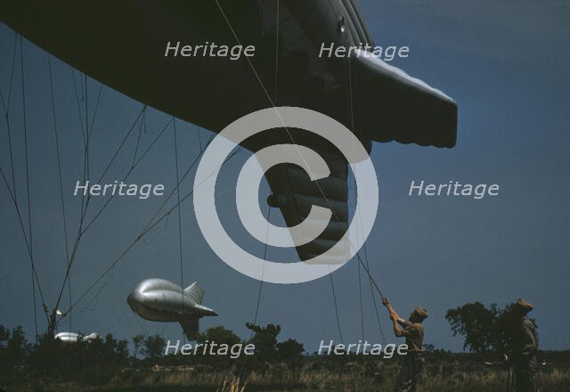 Marine Corps barrage balloons, Parris Island, S.C., 1942. Creator: Alfred T Palmer.
