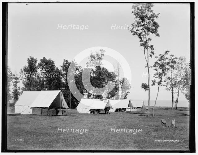 Fort Sheridan, camp ground by the lake, between 1880 and 1899. Creator: Unknown.
