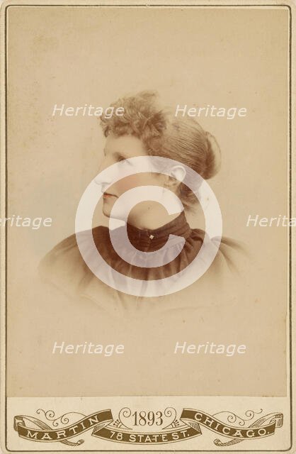 Unidentified woman, in profile to left, 1893. Creator: Martin.