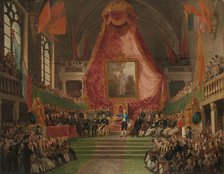 The Solemn Inauguration of University of Ghent by the Prince of Orange in the Throne Room of the Tow Creator: Mathieu Van Brée.