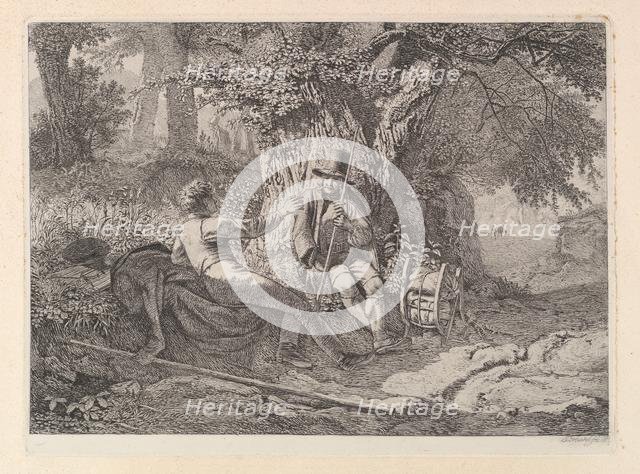 The Artist, Resting with his Guide, 1819. Creator: Johann Christian Erhard.