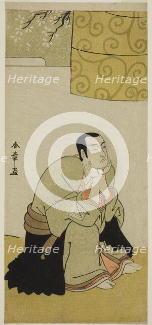 The Actor Ichikawa Monnosuke II as a Buddhist Monk in the Play Edo no Hana Mimasu..., c. 1783. Creator: Shunsho.