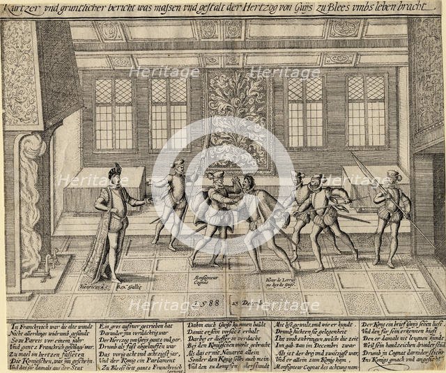 The Assassination of the Duke of Guise, 1588. Artist: Anonymous  