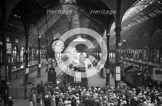 The main engine shed at Liverpool Street Station, London. Artist: Unknown