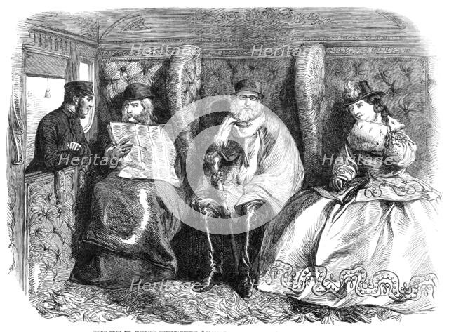 Scene from Mr. Woodin's Entertainment, "Elopement Extraordinary," at the Polygraphic Hall, 1864. Creator: Unknown.