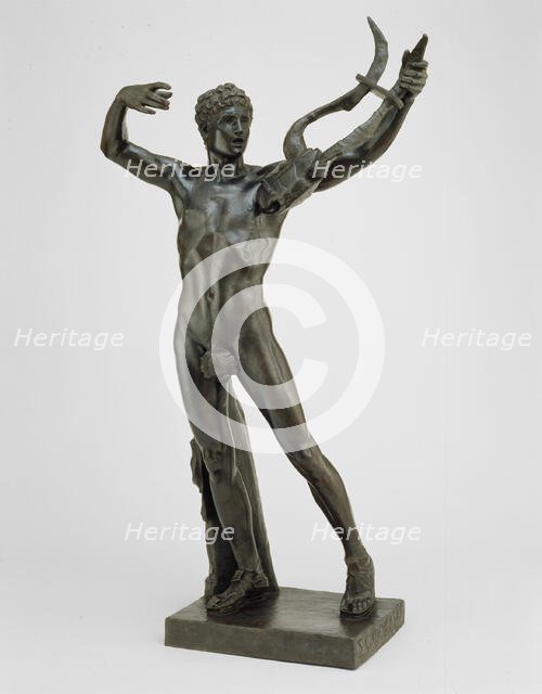 Young Sophocles Leading the Chorus of Victory after the Battle of Salamis, Modeled 1885, cast 1911. Creator: Gorham Manufacturing Company.