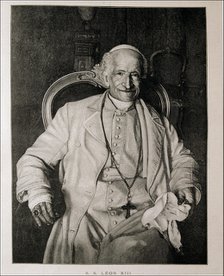 Leon XIII, Vincenzo Gioacchino Pecci (1810-1903), pope from 1878-1903, engraving in the 'Ilustrac…