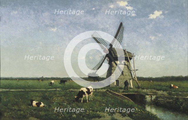 Landscape with Windmill near Schiedam, 1873. Artist: Weissenbruch, Hendrik Johannes (Jan Hendrik) (1824-1903)