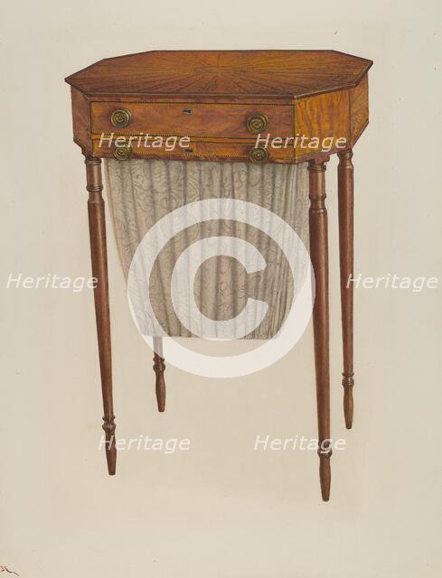 Sewing Table, 1941. Creator: Rolland Livingstone.