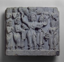 Relief depicting the birth of the Buddha, 150-250. Artist: Unknown.