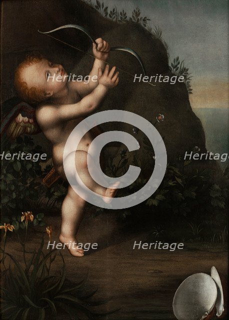 Cupid with a bow, before 1593. Artist: Luini, Aurelio (1530-1593)