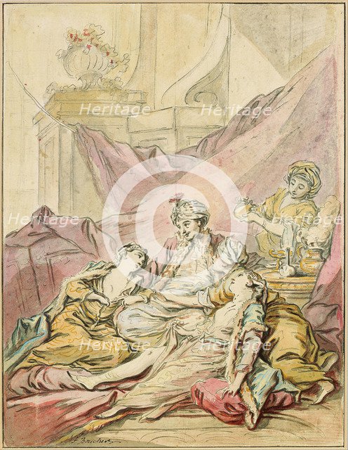 The Pasha in His Harem, ca 1735-1739. Artist: Boucher, François (1703-1770)