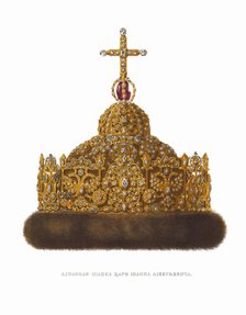 Diamond Cap of Tsar Ivan V. From the Antiquities of the Russian State, 1849-1853. Creator: Solntsev, Fyodor Grigoryevich (1801-1892).