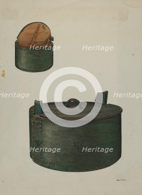 Pa. German Bride's Hat Box, c. 1940. Creator: George File.