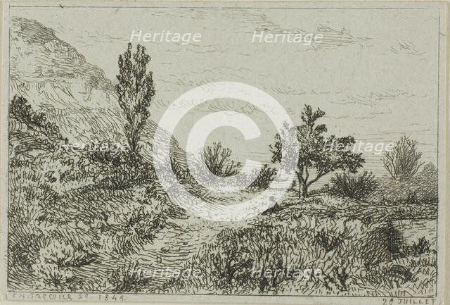 Landscape, 1844. Creator: Charles Emile Jacque.