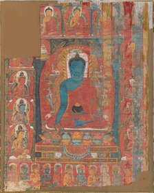 Bhaisajyaguru, the buddha of healing and medicine, 13th century. Creator: Tibetan culture.