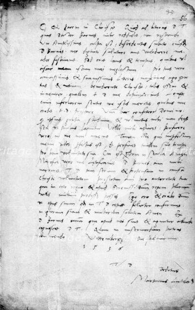 Letter from Martin Luther to Thomas Cromwell, 1536. Creator: Martin Luther.
