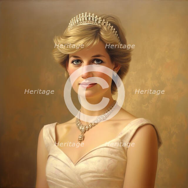 AI IMAGE - Portrait of Diana, Princess of Wales, 1980s, (2023).  Creator: Heritage Images.