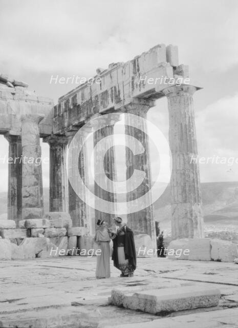 Kanellos dance group at ancient sites in Greece, 1929 Creator: Arnold Genthe.