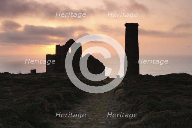 Sunset, Wheal Coates tin mine, St Agnes, Cornwall, 2009.