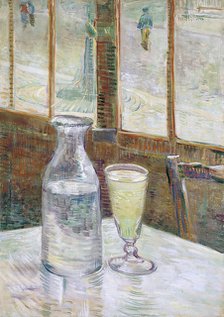 Café table with absinth, 1887. Artist: Gogh, Vincent, van (1853-1890)