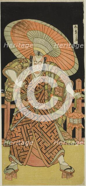 The Actor Ichikawa Danjuro V as Kazusa no Gorobei Tadamitsu in the Play Kitekaeru..., c. 1780. Creator: Shunsho.