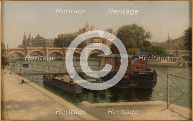 Pont-Neuf seen from the Louvre quay, 1900. Creator: Julien Hippolyte Feron.