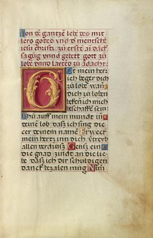 Text Page; Prayer Book of Cardinal Albrecht of Brandenburg, about 1525-1530. Creator: Unknown.