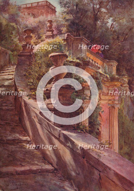 'La Scallea Delle Sfinge, Villa D'Este', c1900 (1913). Artist: Walter Frederick Roofe Tyndale.