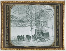 Lantern slide of the slave dealers, Birch & Co., in Alexandria, Virginia, 1862. Creator: Matthew Brady.