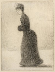 Woman with a Muff, c. 1884. Creator: Georges-Pierre Seurat.