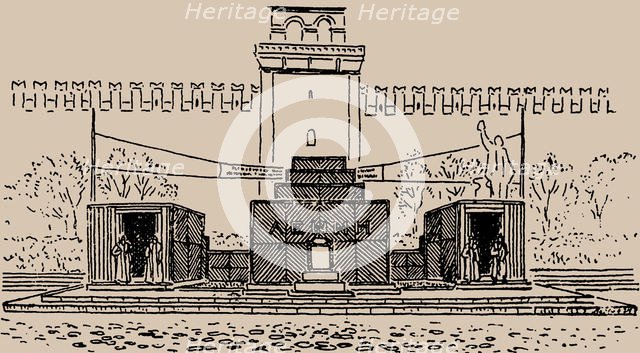 The first temporary Lenin Mausoleum, 1924.