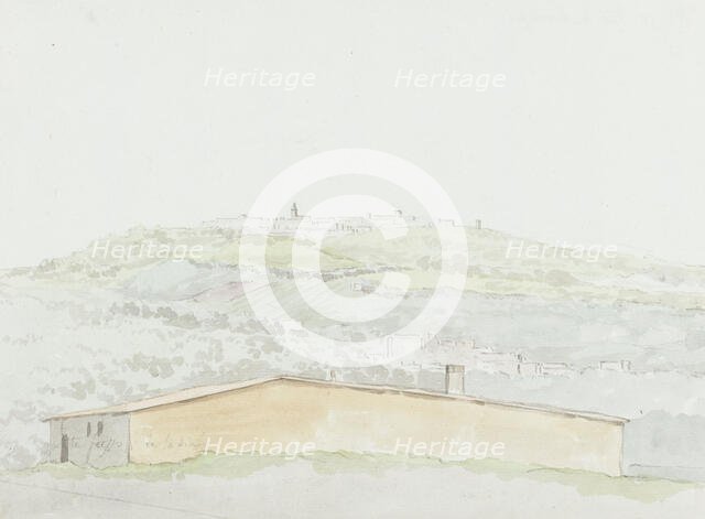 Classic column in the port of Brindisi, 1778. Creator: Louis Ducros.