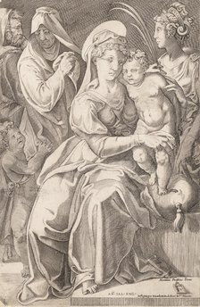 The Holy Family with St. Anne and St. Catherine, 1542, published 1627-50. Creator: Enea Vico.