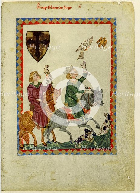 King Conrad the Younger (From the Codex Manesse), Between 1305 and 1340. Artist: Anonymous  