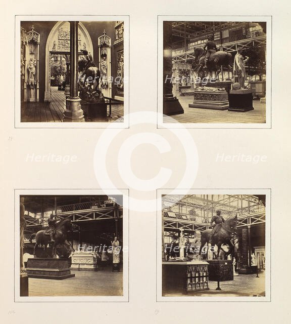 [Medieval Court; Statue of Coleoni; Equestrian Statue of Gattamelata by Donatello, fro..., ca. 1859. Creator: Attributed to Philip Henry Delamotte.