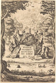 Frontispiece for the Sacred Cosmologia (Title with Astrologers). Creator: Jacques Callot.