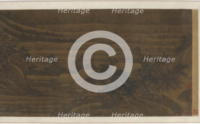 River Valley with houses and temples, Ming dynasty, 15th-16th century. Creator: Unknown.