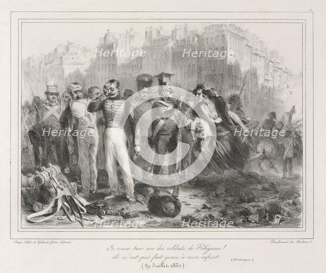 Album of 1831: I want to kill one of Polignac's soldiers. They did not spare my child (Historic), 18 Creator: Auguste Raffet (French, 1804-1860).