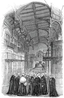 The Library - presentation of the address, Lincoln's Inn New Buildings, 1845. Creator: Unknown.