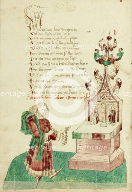 John Damascene with a Rosary before an Altar, 1469. Creator: Unknown.