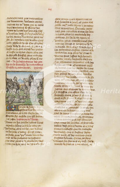 The Battle of Marathon; Miroir Historial, about 1475. Creator: Unknown.