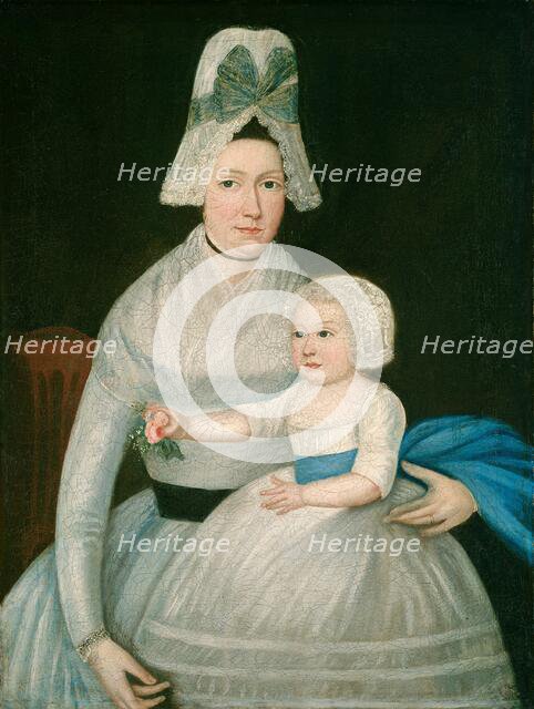 Mother and Child in White, c. 1790. Creator: Unknown.