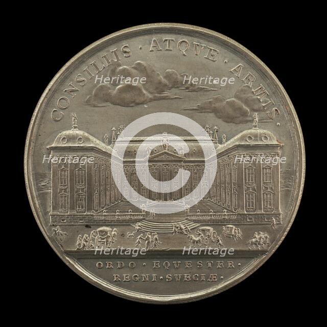 The Royal Palace, Stockholm [reverse], 1731. Creator: Johann Karl Hedlinger.