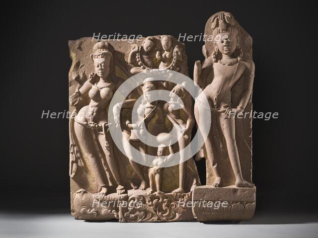 The River Goddess Yamuna and Attendants, c.800. Creator: Unknown.