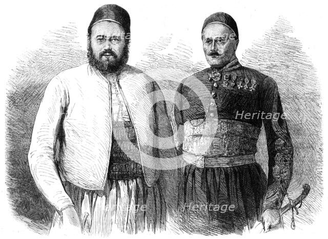 His Highness Said Pacha, the Viceroy of Egypt, [and] Koenig Bey, Private Secretary to Said..., 1862. Creator: Unknown.