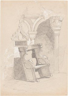 Sketch of Ruined Church Interior with Chair. Creator: John Sell Cotman.